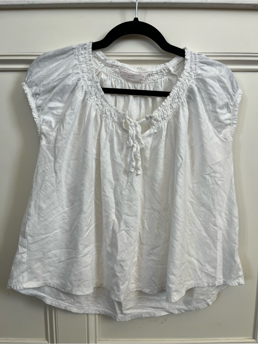 LC LAUREN CONRAD White Peasant Blouse, M
